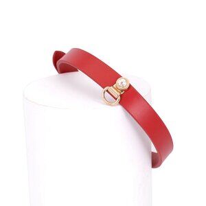 Cowhide Collar Choker Light Red